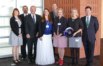 SeaWorld San Diego employees receiving award for waste reduction and recycling efforts